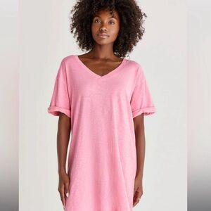Z Supply Pink V-Neck Casual Dress